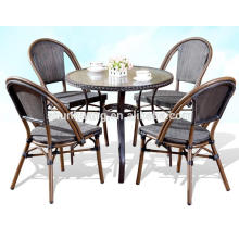 Hot sale cafe bamboo garden furniture teslin aluminum dining sets chair and table